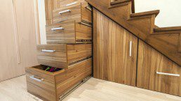decluttering home storage stairs