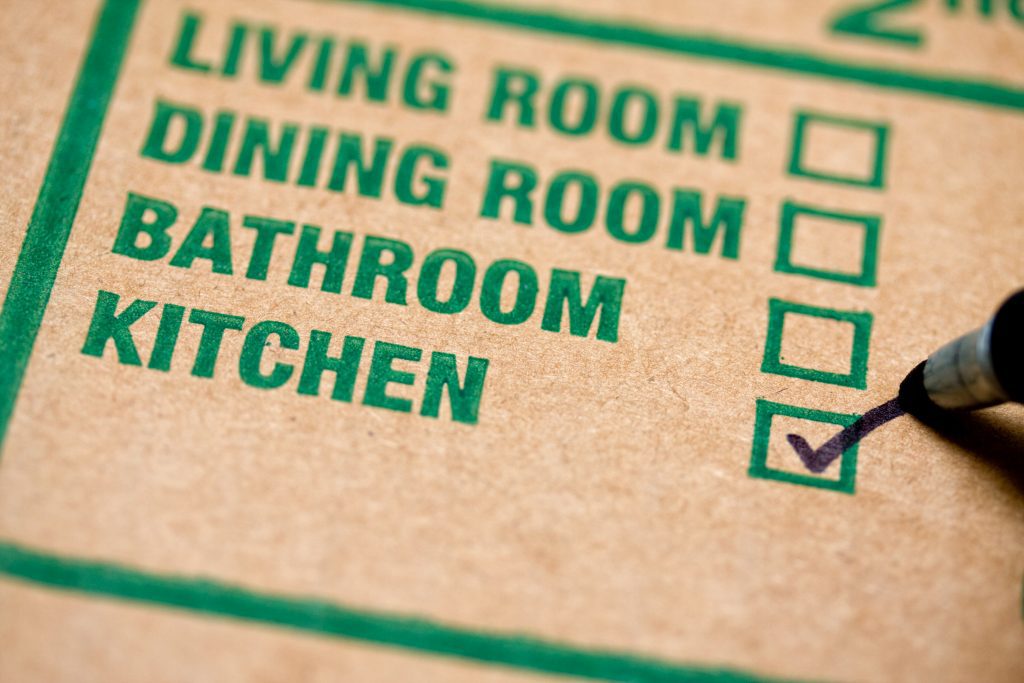 Moving box label - room by room label