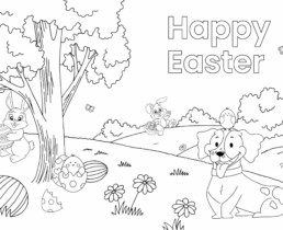 free downloadable easter colouring page for kids